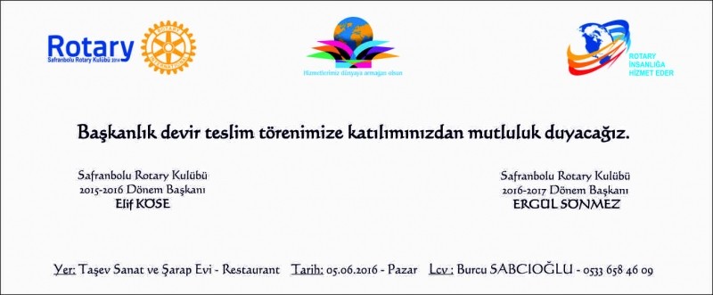 SAFRANBOLU ROTARY KULÜBÜ DEVİR TESLİM TÖRENİ