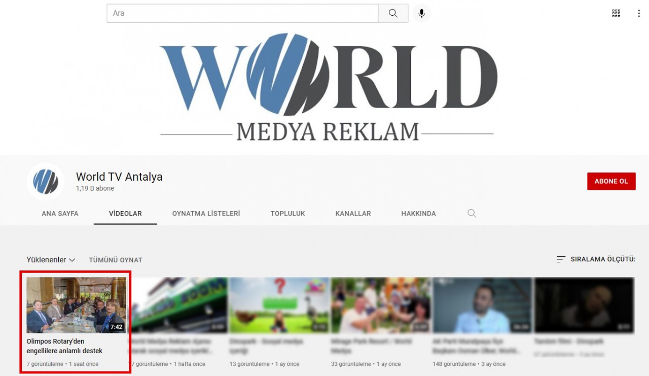 Antalya Olimpos Rotary Kulübü | WORLD TV /